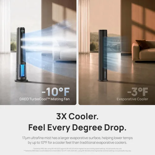Miniatura 4 de DREO TurboCool Ventilador de nebulización 765S, ventiladores que soplan aire frío, refrigeración de 10 °F, enfriador de aire evaporativo rápido