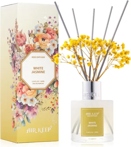 Miniatura 41 de Airkeep Juego de difusor de junco, 3.38 onzas líquidas (3.4 fl oz), difusor de aceite de niebla marina y sal marina con 8 varillas de caña, difusor