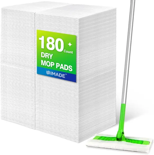 UNIMADE Paños de Barrido en Seco, 180 Unidades Repuesto para Trapeador Compatible con Swiffer Sweeper – Repuestos de Plumero Desechables Trapeadores
