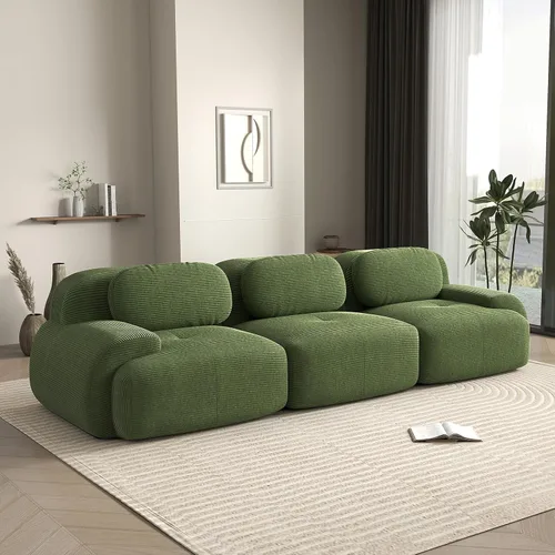 Miniatura 95 de Sofá biplaza moderno de 80 pulgadas para sala de estar, sofá de pana en forma de nube con asiento profundo, sofá modular negro, sofás de dos plazas