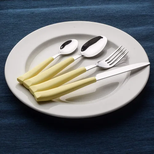 Miniatura 5 de Annova WF232 - Juego de cubiertos de acero inoxidable con asas de colores cómodos de sostener, 4 tenedores de cena, 4 cuchillos, 4 cucharas de cena
