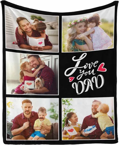 Miniatura 24 de InterestPrint Manta de amor personalizada con texto en inglés "To Dad, Even When I Not Close by,I Want You to Know I Love and Appreciate You We Love