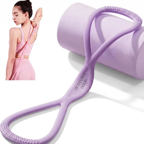 Miniatura 11 de Bandas de resistencia con asas, figura 8, bandas elásticas de fitness, banda de ejercicio para el hogar, yoga, gimnasio, entrenamiento