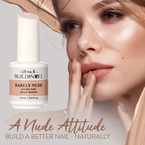 Miniatura 3 de IBD Gel de construcción, extensión de uñas de gel duro, apenas desnudo, remojo, fortalecedor de uñas, 0.5 onzas líquidas