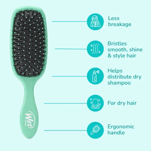 Miniatura 4 de Wet Brush Potenciador de Brillo, Aqua, Cerdas Naturales de Jabalí con Tecnología IntelliFlex Ultra-Suave, Deja el Cabello Brillante y Suave, Cepillo