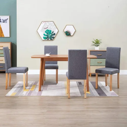 Miniatura 12 de Modern Dining Chairs Set of 2 Black Fabric Upholstered with Rubber Wood Frame for Kitchen Dining Room Farmhouse Decor