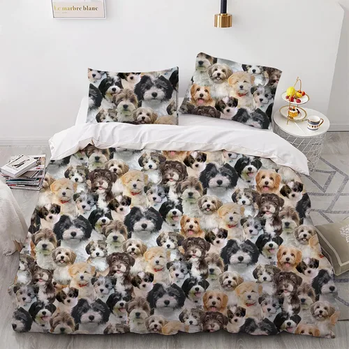 Miniatura 21 de Juego de funda de edredón de Malinois belga, juego de ropa de cama decorativo de 3 piezas con 2 fundas de almohada, funda de edredón suave, juego
