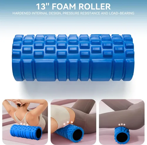 Miniatura 2 de Krightlink Juego de rodillos de espuma 5 en 1 para masaje muscular de tejido profundo, rodillo de espuma de ejercicio patentado de alta densidad