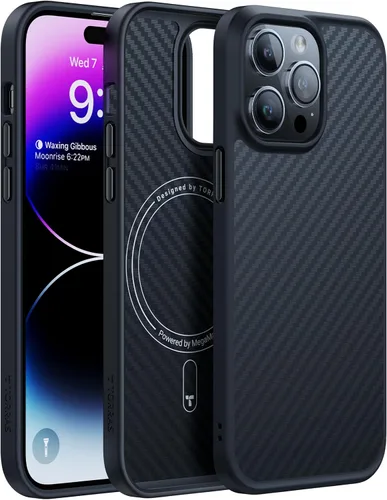 Miniatura 9 de TORRAS Funda magnética más fuerte para iPhone 14 Pro, 12 pies de grado militar probado en caídas, compatible con MagSafe, silicona mate protectora
