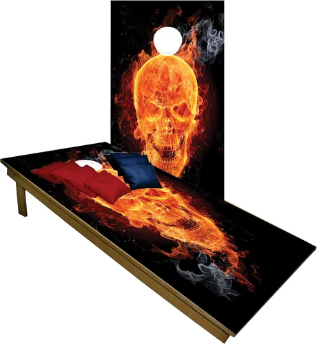 Miniatura 26 de BackYardGamesUSA Juego de tablas de cornhole de madera prémium hechas a mano – Serie Calavera – Hecho a mano en Estados Unidos, tamaño reglamentario