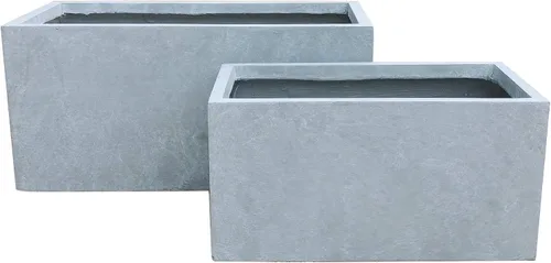 Miniatura 32 de Kante Macetero rectangular de hormigón de 23.2 pulgadas de largo, macetas grandes para interiores y exteriores con orificio de drenaje y tapón