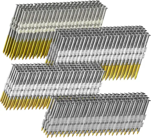 Miniatura 7 de Clavos de Marco de 21 Grados, 500 Unidades, 3 Pulgadas X .12" Vástago Anillado, Cabeza Redonda Completa Galvanizada por Inmersión en Caliente