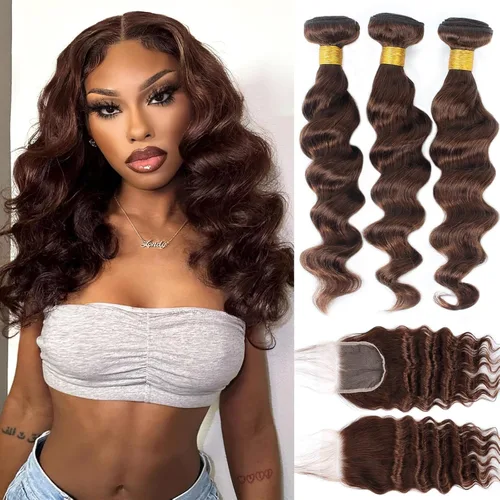 Miniatura 29 de Cabello Brasileño Ondulado Degradado de 2 Tonos 3 Paquetes Cabello Humano Virgen Remy Brasileño Paquetes de Tejido de Cabello Ondulado 100% Sin