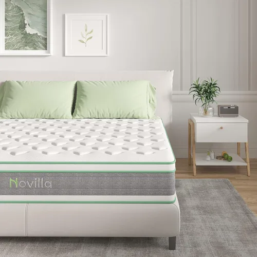 Miniatura 10 de Novilla Colchón individual de 6 pulgadas, colchón híbrido de espuma y resortes para un sueño reparador, colchón individual para niños, firmeza