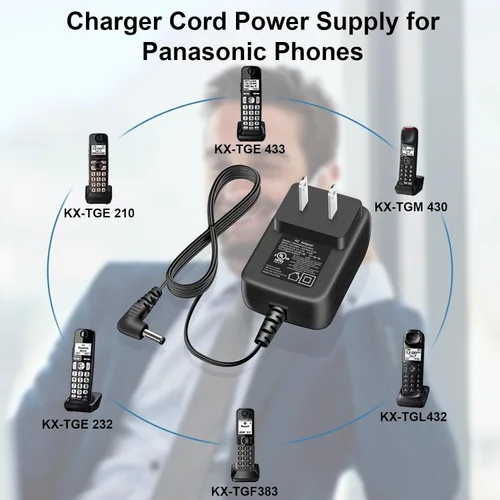 Miniatura 3 de Fuente de alimentación para Panasonic PNLV226 KX-TG242 KX-TGE210 KX-TGL463 KX-TGF383 Teléfonos 5.5V Adaptador de CA PNLC1029 KX-TG6722 Cargador
