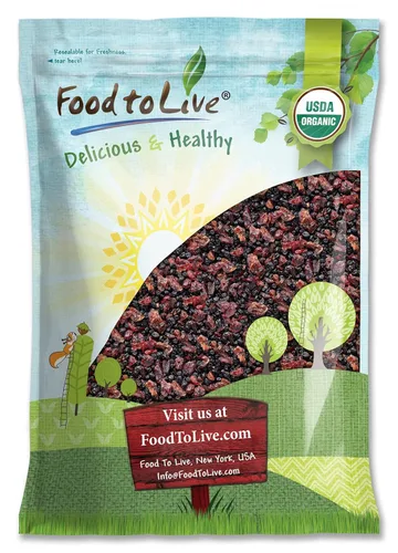 Food to Live Mezcla de bayas esenciales orgánicas, 9 libras, arándanos y arándanos secos sin transgénicos. Sin sulfuro, Kosher. Suavemente