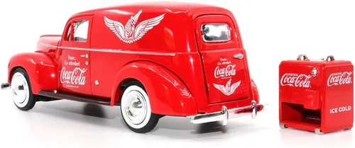 Miniatura 7 de Motor city classics Coca-Cola Diecast coleccionable Furgoneta Ford Delivery 1940 con enfriador Modelo a escala 1:24 fundido a presión 424195