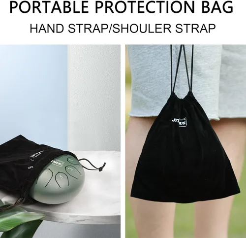 Miniatura 6 de Tambor de lengua de acero de 8 notas, 15 cm/6", tambor de acero con bolsa para tambor, libro de música, mazas para tambor, soporte para mazas y Verde