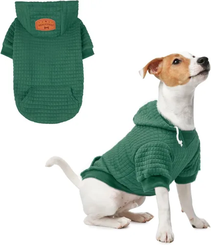 Miniatura 55 de BEAUTYZOO Sudadera con capucha para perro pequeño con bolsillos, ropa para perros pequeños y medianos, niño y niña, abrigos de algodón laminado tipo