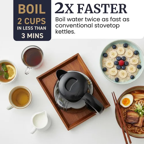 Miniatura 4 de Elite Gourmet EKT5051 - Hervidor eléctrico de agua de 1.7L, sin BPA, ebullición rápida, apagado automático, protección contra secado, base giratoria