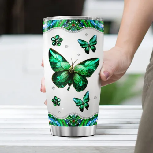 Miniatura 4 de CUBICER Vasos de café con diseño de mariposa, regalos para mujeres en cumpleaños, Navidad, día de mariposa, taza de 20 onzas, taza grande de acero