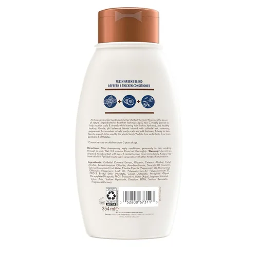 Miniatura 8 de Aveeno Fresh Greens Blend Acondicionador voluminizador natural, pepino, romero, para cabello fino, 12 onzas líquidas