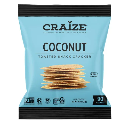 Miniatura 9 de Craize Patatas fritas de coco, sin gluten, veganas, kosher, galletas de maíz tostadas 4 onzas cada una