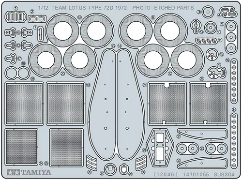 Miniatura 4 de Tamiya 12046 1/12 Equipo Lotus Tipo 72D 1972 Kit de modelo de plástico