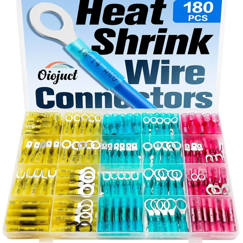 Miniatura 8 de 90 piezas de conectores de cables termorretráctiles eléctricos - Kit de Oiojuct para alambres marinos y automotrices, surtido de terminales