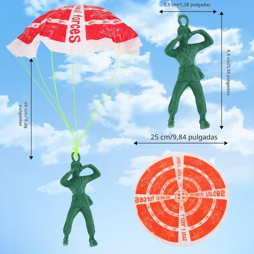 Miniatura 2 de Manmel 40 piezas de juguete de paracaídas, juguete volador al aire libre para niños de 3 4 5 6 7 8 9, mini paracaidistas del ejército paracaídas