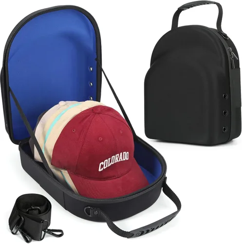Miniatura 10 de GERMUN Funda rígida para gorra de béisbol, funda de viaje con correa ajustable para el hombro, funda para 12 gorras de béisbol, perfecta para viajes