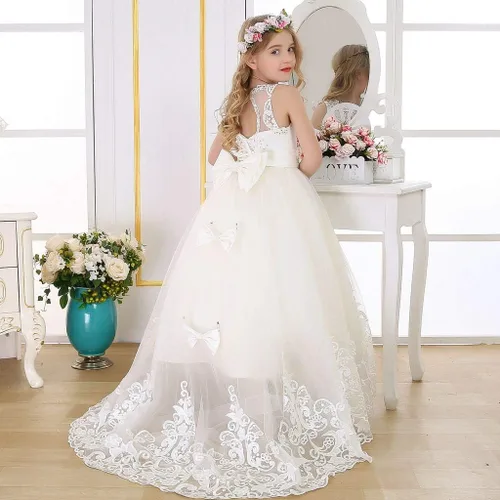 Miniatura 3 de Bow Dream Vestido largo de princesa para niñas, vestido de baile de graduación, vestido de tul