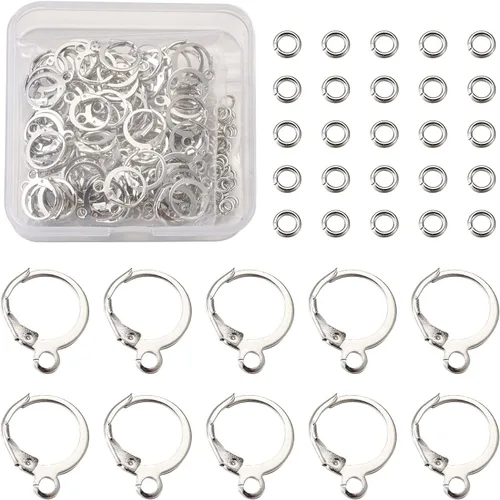 Miniatura 9 de Pendientes de aro Huggie de latón, Plástico Vidrio Metal Gema Plástico circón Vidrio Metal Piedra preciosa Circonita cúbica Latón