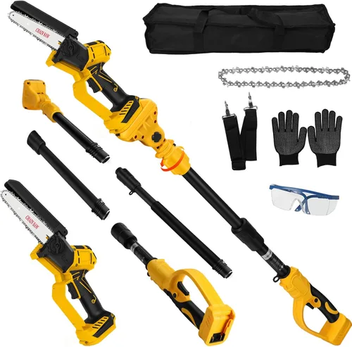 Sierra de pértiga inalámbrica de 6 pulgadas para batería Dewalt 20V Max (sin batería), motosierra eléctrica sin escobillas con pértiga de extensión,