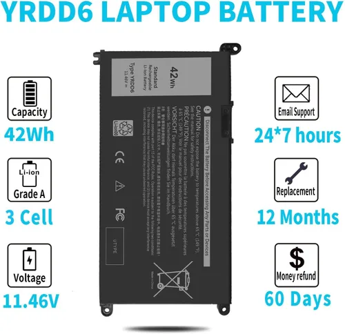 Miniatura 5 de Emanjor 42Wh YRDD6 1VX1H VM732 Batería para Dell Inspiron 5591 7586 5491 5481 5482 5485 3310 2 en 1 15 3582 3583 3593 3584 5590 555 93 55 94 5585