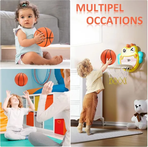 Miniatura 7 de 30 piezas de mini pelotas de baloncesto de 7 pulgadas a granel, juego pequeño de baloncesto con bomba, baloncesto pequeño de PVC para juegos de aro