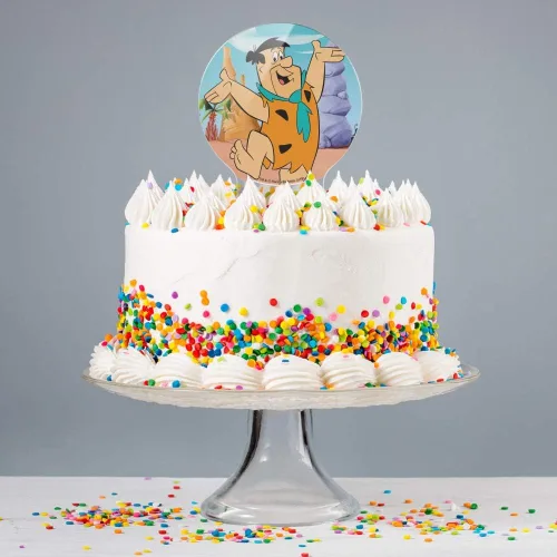 Miniatura 4 de Decoración acrílica para tartas de personajes de Fred de los Picapiedra, decoración de fiesta para boda, aniversario, cumpleaños, graduación