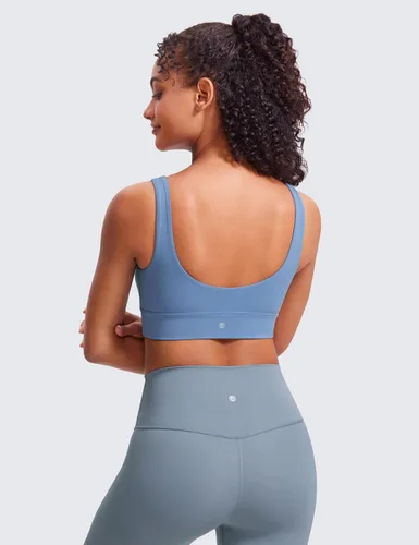 Miniatura 23 de CRZ YOGA Butterluxe - Brasier deportivo con espalda en U para mujer, cuello redondo, acolchado, de bajo impacto, para yoga, entrenamiento