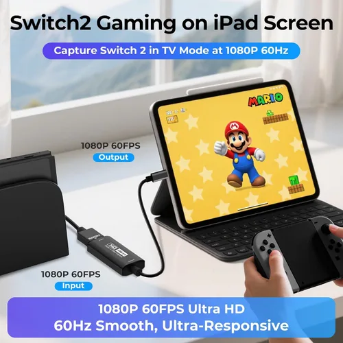 Miniatura 2 de GUERMOK Tarjeta de captura de video, USB 3.0 HDMI a USB-C dispositivo de captura, transmisión y grabación a 2K @30FPS 1080P @60FPS, compatible