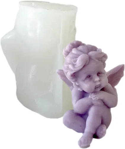 Miniatura 12 de Molde de vela de ángel de silicona, Molde de forma de ángel lindo, Molde de vela de ángel 3D, Molde para hacer velas, Molde de aromaterapia, Molde