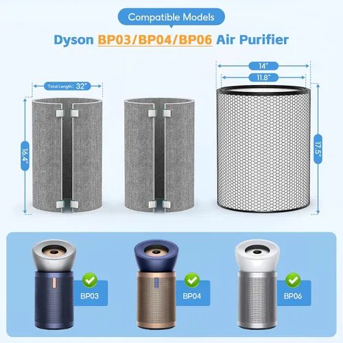 Miniatura 2 de BP03 Juego de filtros de aire de repuesto compatible con Dyson BP03 BP04 BP06 Purificador de aire grande + silencioso formaldehído extra grande, 1