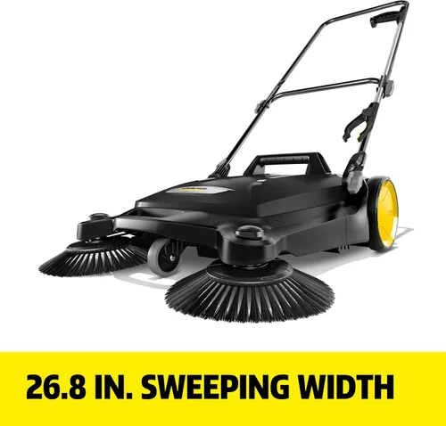 Miniatura 4 de Kärcher Walk Behind Outdoor Push Sweeper S 4 Twin Go!Más para talleres, aceras, entradas o garajes con agarrador de desechos de 5.25 galones, ancho