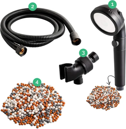 Miniatura 10 de Sistema de cabezal de ducha original StoneStream® EcoPower, filtro iónico similar al spa para suavizar el agua, aumentar la presión y ahorrar agua