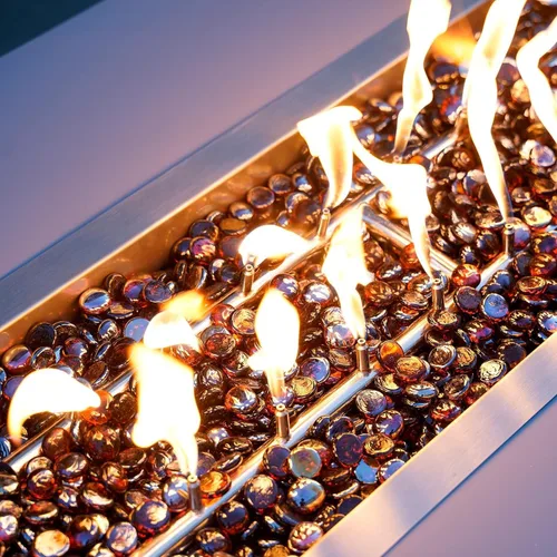 Miniatura 7 de onlyfire Cuentas de vidrio planas para hoguera de propano, rocas de vidrio reflectantes de 1/2 pulgada, canicas planas de 10 libras para chimenea