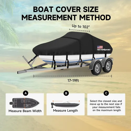 Miniatura 6 de Cubierta para barco 17-19 pies Fundas impermeables para barco Compatibles con bass, V-Hull y Tri-Hull, pesca y esquí, Runabout Bowrider, 17' 18' 19