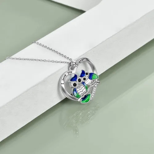 Miniatura 3 de ONEFINITY Sterling Silver Owl Necklace Mother Daughter Owl Lover Bird Pendant Necklace Mother's Day Gifts for Women Grandmother Daughter Mom