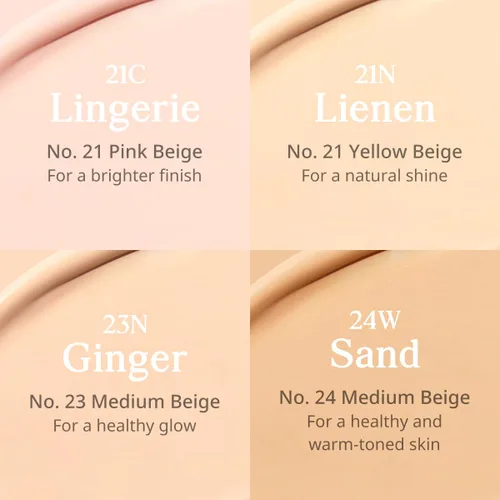 Miniatura 6 de CLIO Kill Cover Mesh Glow Base de maquillaje con almohadilla ([Repuesto incluido] 15g*2, 23N JENGIBRE), Piel de vidrio, de larga duración, ligera