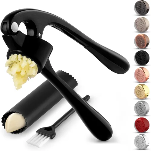 Miniatura 10 de Zulay Kitchen - Juego grande de prensa de ajo, cuenco más grande, acero inoxidable, a prueba de óxido, para lavavajillas, pica y exprime, limpieza