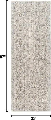 Miniatura 2 de Livabliss x Becki Owens Margaret - Alfombra vintage lavable para exteriores, 2 pies 7 pulgadas x 7 pies 3 pulgadas, gris medio, (7 pies y menos)