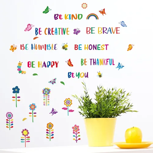 Miniatura 3 de Calcomanía de pared inspiradora con texto en inglés «Be Kind Be Creative extraíble» con texto en inglés «Be Kind Be Creative» con texto en inglés